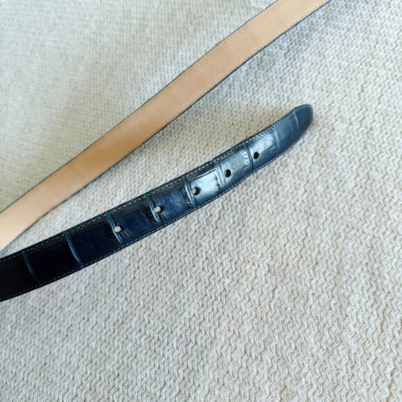 Brighton Blue Embossed Leather Belt - Picture 3 of 5